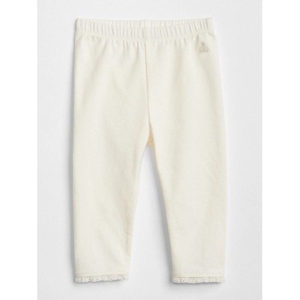 Baby‎ Gap Organically Grown Cotton Cream Teddy Bear Leggings 0-3 Months
